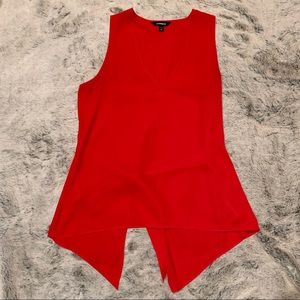 Express Red Split Back Tie Tank Top